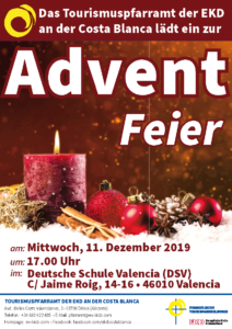 Flyer zur Adventfeier in der Deutschen Schule Valencia