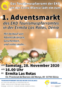 Plakat für den 1. Adventsmarkt des EKD Tourismuspfarramtes in Denia